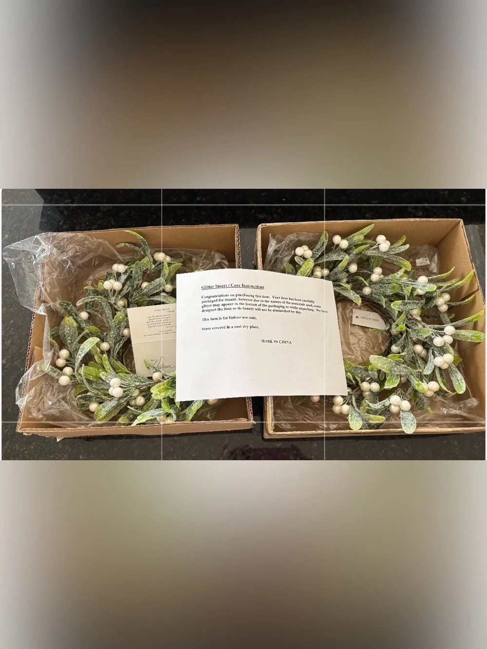 Brand new, never used Frosted Green Holiday Candle Wreath Set - Home Holiday